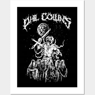 Phil Collins Black Metal Style Posters and Art